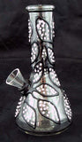6" ECONOMICAL DECORATED GLASS WATER PIPE WITH FIXED BOWL. KL-12