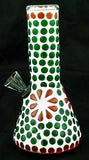 6" ECONOMICAL DECORATED GLASS WATER PIPE WITH FIXED BOWL. KL-13