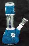 8" ECONOMICAL DECORATED GLASS PERCOLATED WATER PIPE. KL-14