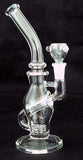 7" CLEAR GLASS PERCOLATED WATER PIPE. KL-15