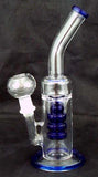 2nd QUALITY 8" CLEAR AND COLORED GLASS PERCOLATED WATER PIPE. 2ND-KL-16