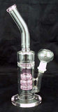 8" CLEAR AND COLORED GLASS PERCOLATED WATER PIPE. KL-16