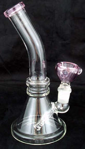 9" UNIQUE CLEAR GLASS PERCOLATED WATER PIPE. KL-19