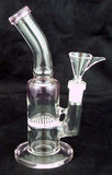 9" UNIQUE CLEAR GLASS HONEYCOMBE PERCOLATED WATER PIPE. KL-20