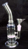 9" UNIQUE CLEAR GLASS HONEYCOMBE PERCOLATED WATER PIPE. KL-20