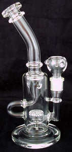11" UNIQUE HEAVY CLEAR GLASS HONEYCOMBE PERCOLATED WATER PIPE. KL-21