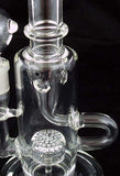 11" UNIQUE HEAVY CLEAR GLASS HONEYCOMBE PERCOLATED WATER PIPE. KL-21