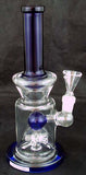 9" HIGH QUALITY CLEAR AND COLORED GLASS PERCOLATED WATER PIPE. KL-28