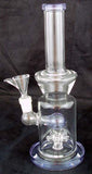 9" HIGH QUALITY CLEAR AND COLORED GLASS PERCOLATED WATER PIPE. KL-28