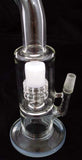 11" CLEAR GLASS PERCOLATED WATER PIPE WITH COLORED ACCENTS. KL-30