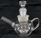 VERY UNIQUE TEA-POT 5.5" CLEAR GLASS PERCOLATED WATER PIPE. KL-TPT
