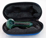 3" INSIDEOUT GLASS HAND PIPE WITH DICHROIC ACCENT. KLGP-3