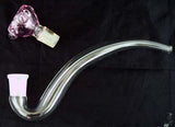 HARD TO FIND 9" GLASS ON GLASS HAND PIPE. WITH UNIQUE PINK BOWL. KLGP-2B-RND