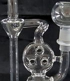 7" UNIQUE  CLEAR GLASS PERCOLATED WATER PIPE. KLWP-15