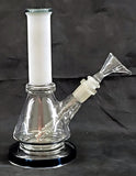 8" CLEAR GLASS WATER PIPE. WITH WHITE COLOR ACCENT. KLWP-27