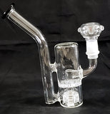 8" UNIQUE CLEAR GLASS DOUBLE  PERCOLATED HERB WATER PIPE. KLWP-37