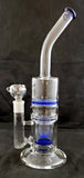 2ND QUALITY 14" UNIQUE CLEAR GLASS DOUBLE HONEYCOMB PERCOLATED WATER PIPE. 2ND-KLWP-45