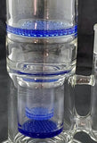 2ND QUALITY 14" UNIQUE CLEAR GLASS DOUBLE HONEYCOMB PERCOLATED WATER PIPE. 2ND-KLWP-45