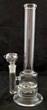 12" CLEAR GLASS VORTEX PERCOLATED WATER PIPE. KLWP-46