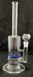 13" CLEAR GLASS VORTEX PERCOLATED WATER PIPE. KLWP-47