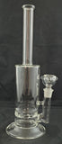 13" CLEAR GLASS VORTEX PERCOLATED WATER PIPE. KLWP-48