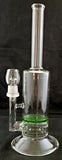 13" CLEAR GLASS HONEYCOMB PERCOLATED OIL RIG WATER PIPE. KLWP-49