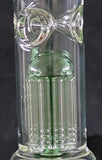 17" UNIQUE HEAVY CLEAR GLASS WATER PIPE WITH COLORED 12 ARM TREE PERCOLATOR. KLWP-6