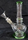 8" HIGH QUALITY GLASS WATER PIPE WITH COLORED ACCENTS. KLWP-9