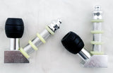 3.5" METAL STANDING SMOKING PIPE WITH WOOD BOWL. GLOW IN THE DARK ACCENTS.  MP-24