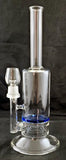 13" CLEAR GLASS VORTEX PERCOLATED OIL RIG WATER PIPE. KLWP-51