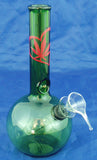 7" ECONOMICAL COLORED GLASS WATER PIPE. WITH ICE CATCHER. ABUB-9