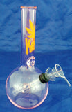 7" ECONOMICAL COLORED GLASS WATER PIPE. WITH ICE CATCHER. ABUB-9