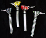 2nd QUALITY 9mil COLOR WRAP CLEAR GLASS PULL STEM BOWL/SLIDE. rubber "O" ring included. 2nd-AC-9CW