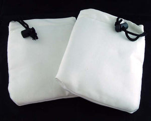 WHITE SOFT JEWELRY BAGS. 6" X 4.5"   BAG-1A-WT