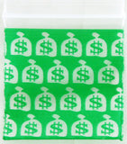 PACK OF 100 COLORED and DESIGN PLASTIC APPLE BAGGIES.  CBGY-15