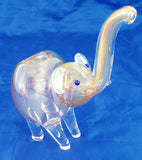 BEAUTIFUL PINK 5" FUMED GLASS ELEPHANT SMOKING PIPE.  EL-5