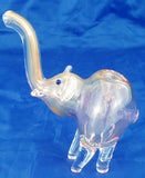 BEAUTIFUL PINK 5" FUMED GLASS ELEPHANT SMOKING PIPE.  EL-5