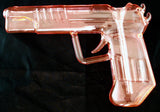 8" HAND HELD COLORED GLASS GUN BUBBLER. GBUB-GUN