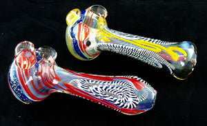 4.5" INSIDEOUT GLASS HAND PIPE WITH DICHROIC ACCENT. GP-1A