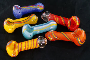 3.5" COLORFUL INSIDEOUT GLASS HAND PIPE. GP-20