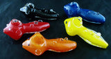 DISCOUNTED PACK OF 10 X 3.5" COLORFUL INSIDEOUT GLASS MOUSE HAND PIPE. GP-49X