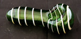 3" COLORFUL GREEN GLASS HAND PIPE WITH CASE. GPC-7G