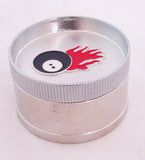2"dia  THREE CHAMBER STEEL GRINDER WITH DESIGN. GRST3-1