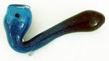 4" SHERLOCK STYLE INSIDEOUT GLASS HAND PIPE.  IOS-2CL