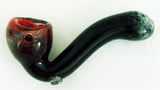 4" SHERLOCK STYLE INSIDEOUT GLASS HAND PIPE.  IOS-2CL