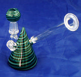 4" HIGH QUALITY DECORATED COLORED GLASS ON GLASS OIL WATERPIPE . 10mm GLASS NAIL AND DOME.  ON SALE.  KL-02