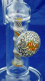 8" HIGH QUALITY DECORATED COLORED GLASS ON GLASS OIL WATERPIPE . 14mm GLASS NAIL AND DOME.  ON SALE.  KL04