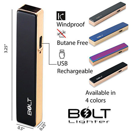 BOLT USB RECHRGEABLE FLAMELESS COIL LIGHTER. COLOR OPTIONS. LT-2