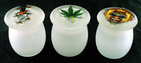 2.5" FROSTED GLASS NUG JAR WITH TOP DESIGN. NUG-3B