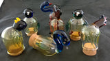 3.5" ANIMAL GLASS NUG JAR. PENGUIN, DUCK, CHICKEN, SWAN. NUG-4